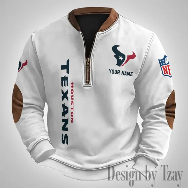Houston Texans Men's Vintage Zipper Stand Collar Sweatshirt S9MPZNS250
