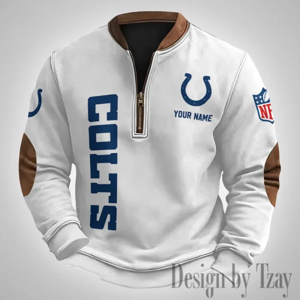 Indianapolis Colts Men's Vintage Zipper Stand Collar Sweatshirt S9MPZNS251