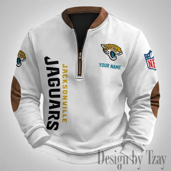 Jacksonville Jaguars Men's Vintage Zipper Stand Collar Sweatshirt S9MPZNS252