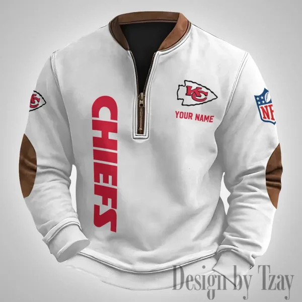 Kansas City Chiefs Men's Vintage Zipper Stand Collar Sweatshirt S9MPZNS253