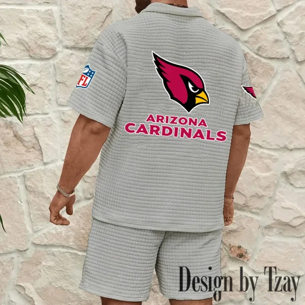 Arizona Cardinals Men's Waffle Knit Short Sleeve Slim Fit Soft Summer And Shorts BSPTWHZSS344 - Image 10