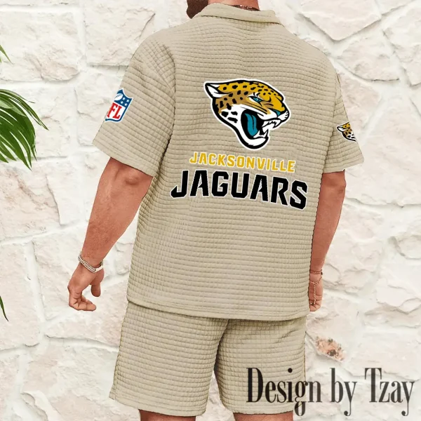 Jacksonville Jaguars Men's Waffle Knit Short Sleeve Slim Fit Soft Summer And Shorts BSPTWHZSS358 - Image 10