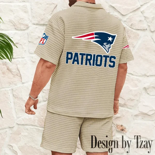 New England Patriots Men's Waffle Knit Short Sleeve Slim Fit Soft Summer And Shorts BSPTWHZSS365 - Image 10