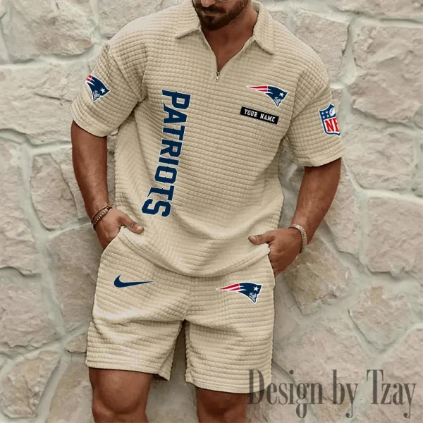 New England Patriots Men's Waffle Knit Short Sleeve Slim Fit Soft Summer And Shorts BSPTWHZSS365 - Image 9