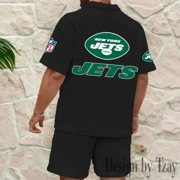 New York Jets Men's Waffle Knit Short Sleeve Slim Fit Soft Summer And Shorts BSPTWHZSS368 - Image 8