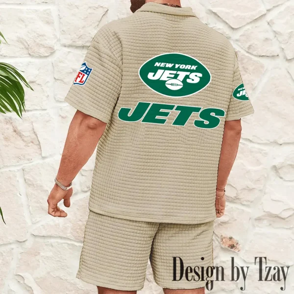 New York Jets Men's Waffle Knit Short Sleeve Slim Fit Soft Summer And Shorts BSPTWHZSS368 - Image 10
