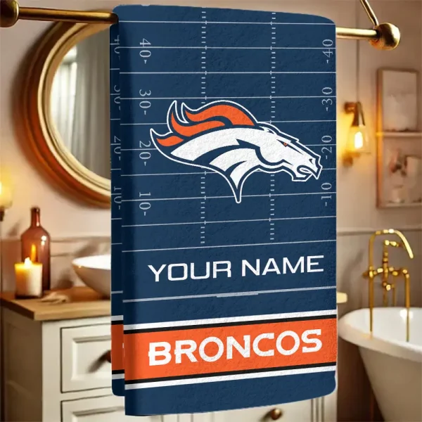 Denver Broncos New Bath Towel Custom Any Name Gift For Fan SPTNBATHTOWEL138