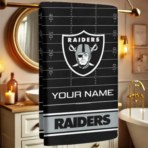 Las Vegas Raiders New Bath Towel Custom Any Name Gift For Fan SPTNBATHTOWEL145