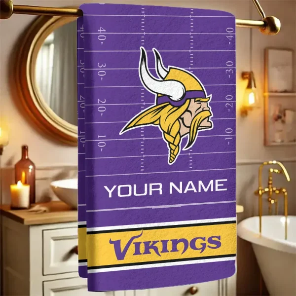 Minnesota Vikings New Bath Towel Custom Any Name Gift For Fan SPTNBATHTOWEL149