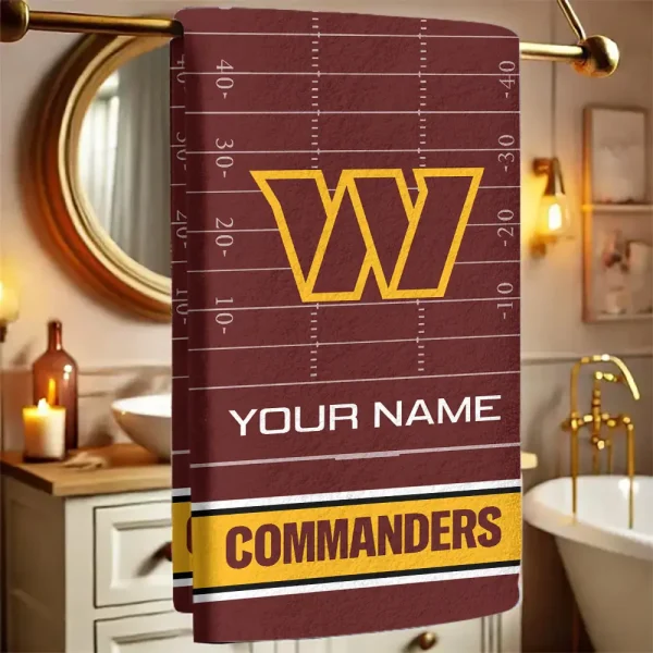 Washington Commanders New Bath Towel Custom Any Name Gift For Fan SPTNBATHTOWEL160