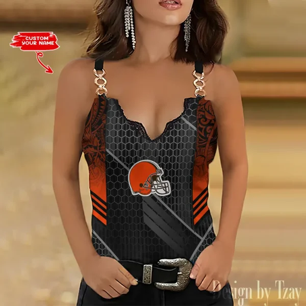 Cleveland Browns Women’s Chain Straps Tank Top SPTWCSTT178