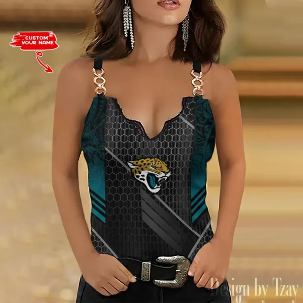 Jacksonville Jaguars Women’s Chain Straps Tank Top SPTWCSTT185