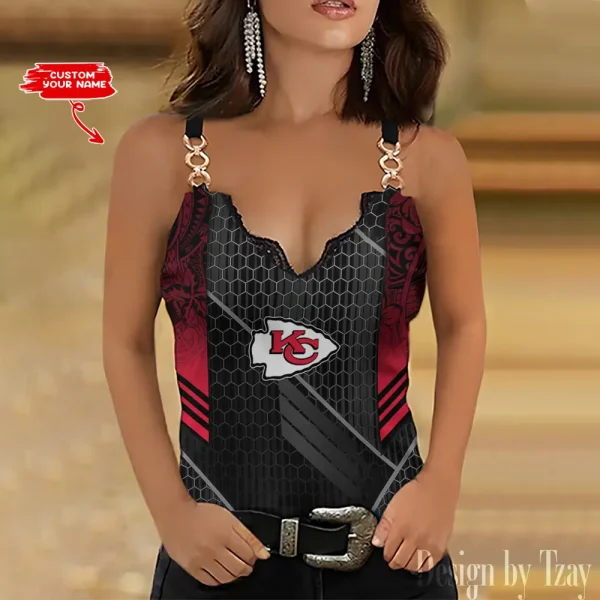 Kansas City Chiefs Women’s Chain Straps Tank Top SPTWCSTT186