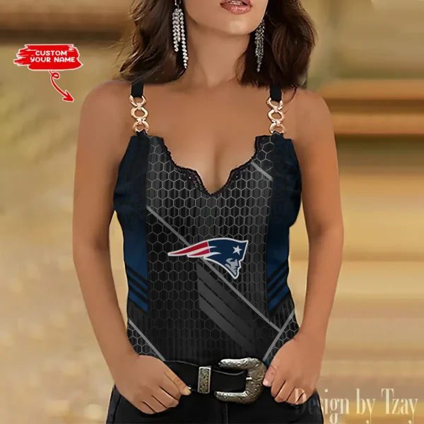 New England Patriots Women’s Chain Straps Tank Top SPTWCSTT192