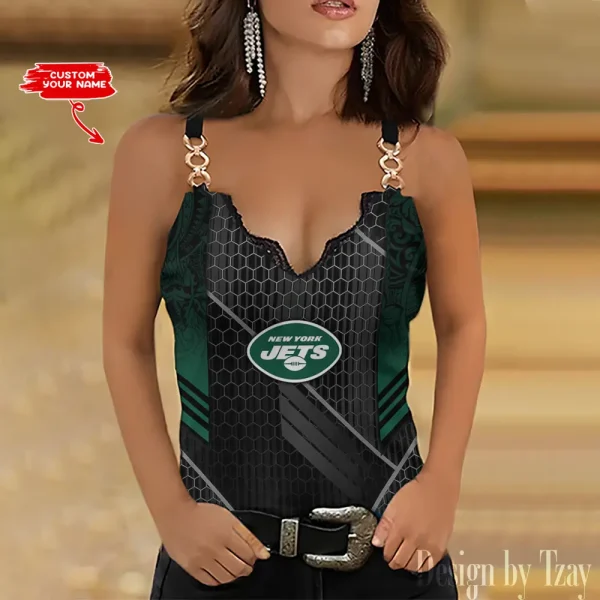 New York Jets Women’s Chain Straps Tank Top SPTWCSTT195