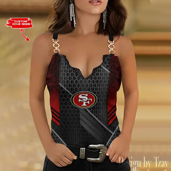 San Francisco 49ers Women’s Chain Straps Tank Top SPTWCSTT198