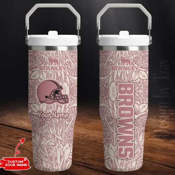 Cleveland Browns Edition Sport Fan Gift Flip Straw 30oz Tumbler AZFST060