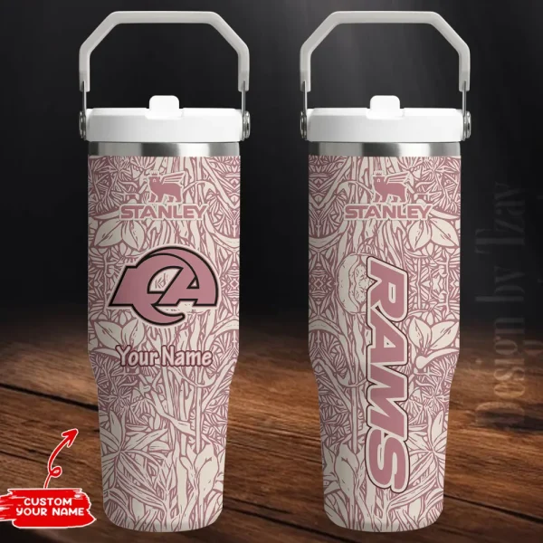 Los Angeles Rams Edition Sport Fan Gift Flip Straw 30oz Tumbler AZFST071