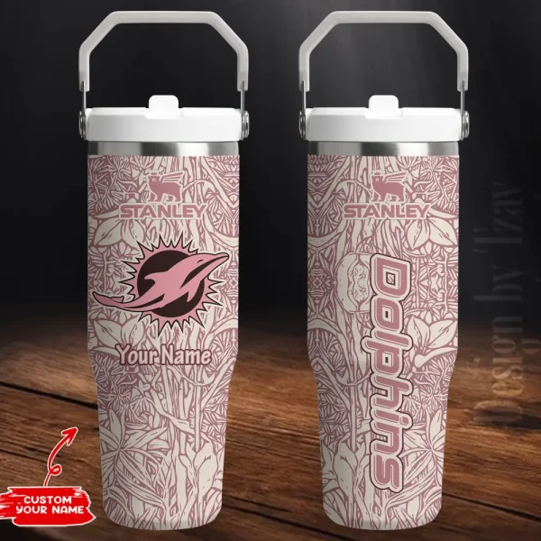 Miami Dolphins Edition Sport Fan Gift Flip Straw 30oz Tumbler AZFST072