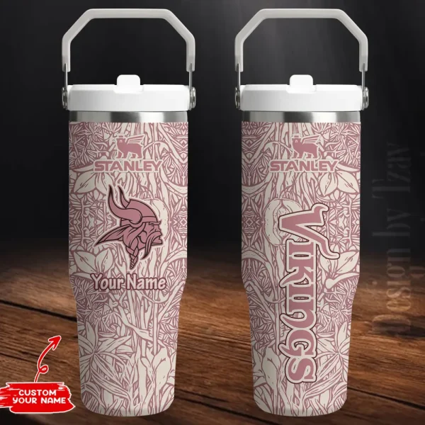 Minnesota Vikings Edition Sport Fan Gift Flip Straw 30oz Tumbler AZFST073