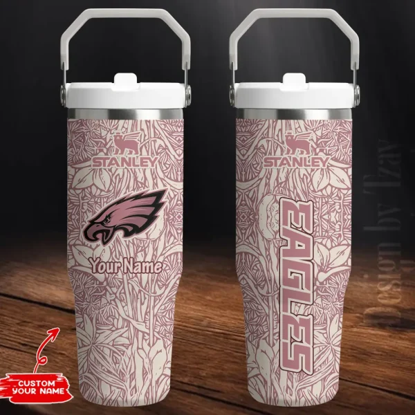 Philadelphia Eagles Edition Sport Fan Gift Flip Straw 30oz Tumbler AZFST078