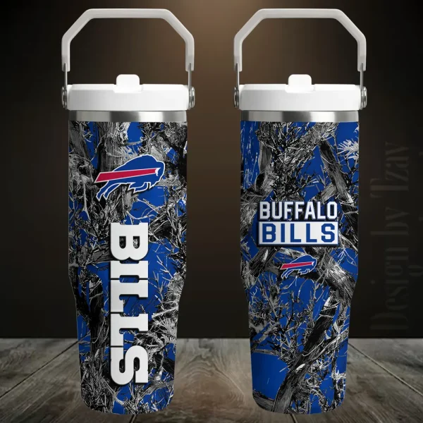 Buffalo Bills Edition Sport Fan Gift Flip Straw 30oz Tumbler AZFST088
