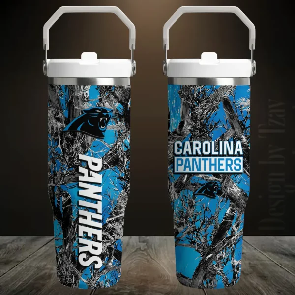 Carolina Panthers Edition Sport Fan Gift Flip Straw 30oz Tumbler AZFST089