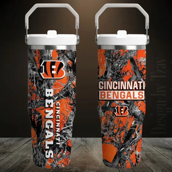 Cincinnati Bengals Edition Sport Fan Gift Flip Straw 30oz Tumbler AZFST091