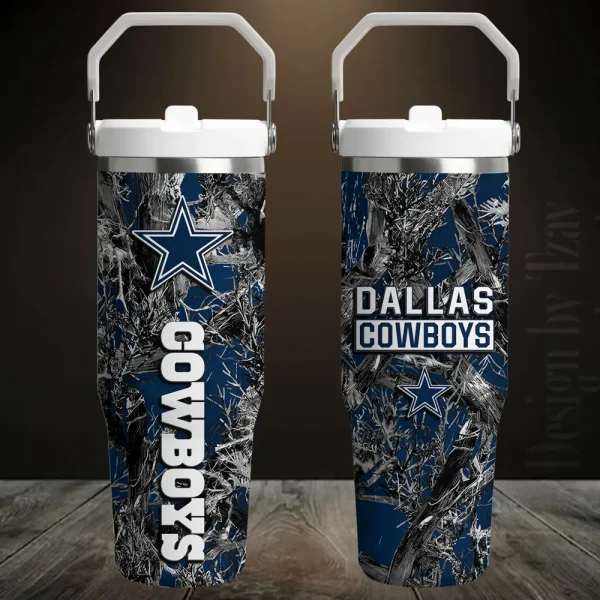 Dallas Cowboys Edition Sport Fan Gift Flip Straw 30oz Tumbler AZFST093
