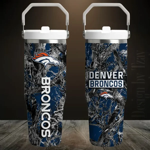 Denver Broncos Edition Sport Fan Gift Flip Straw 30oz Tumbler AZFST094