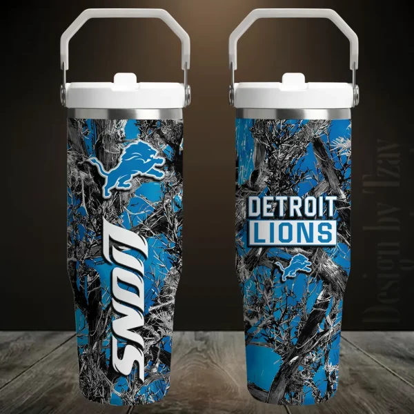 Detroit Lions Edition Sport Fan Gift Flip Straw 30oz Tumbler AZFST095