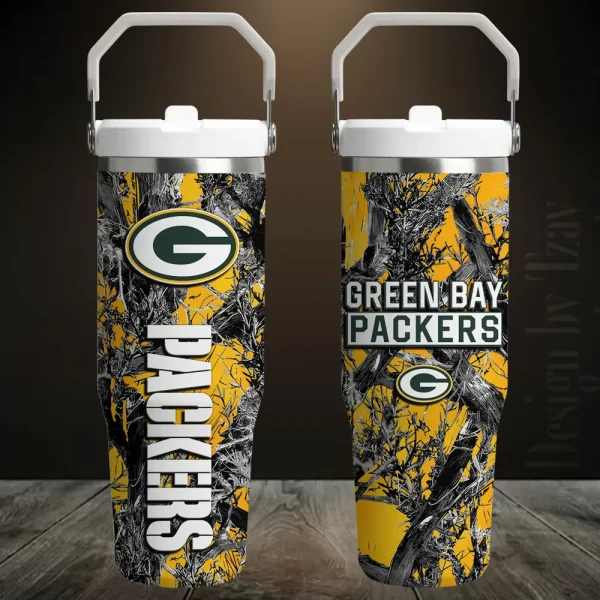 Green Bay Packers Edition Sport Fan Gift Flip Straw 30oz Tumbler AZFST097