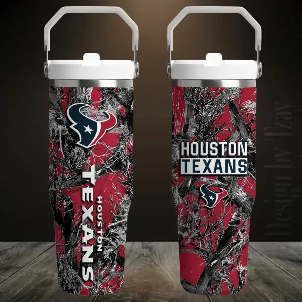 Houston Texans Edition Sport Fan Gift Flip Straw 30oz Tumbler AZFST098