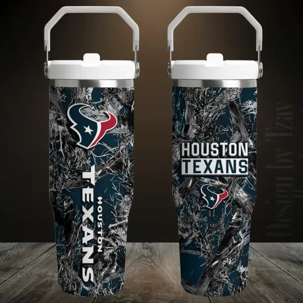 Houston Texans Edition Sport Fan Gift Flip Straw 30oz Tumbler AZFST099