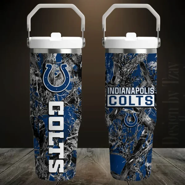 Indianapolis Colts Edition Sport Fan Gift Flip Straw 30oz Tumbler AZFST100