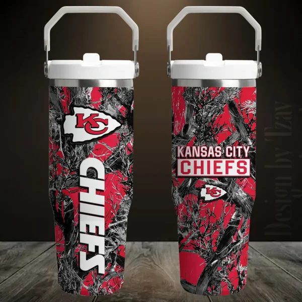 Kansas City Chiefs Edition Sport Fan Gift Flip Straw 30oz Tumbler AZFST103