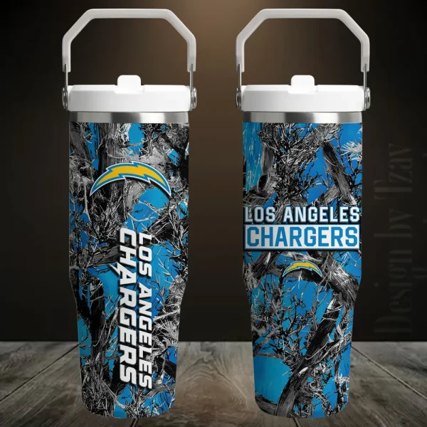 Los Angeles Chargers Edition Sport Fan Gift Flip Straw 30oz Tumbler AZFST105