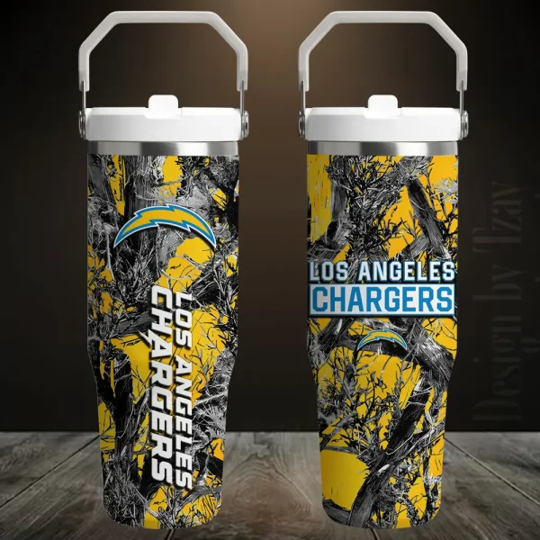 Los Angeles Chargers Edition Sport Fan Gift Flip Straw 30oz Tumbler AZFST106