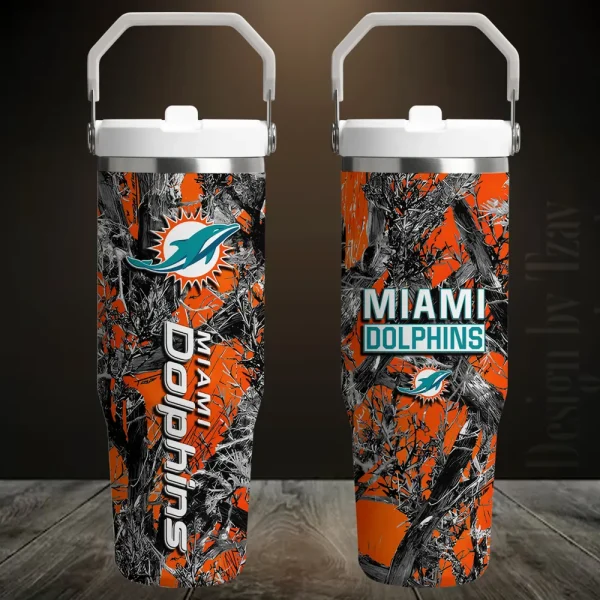 Miami Dolphins Edition Sport Fan Gift Flip Straw 30oz Tumbler AZFST110