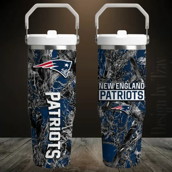 New England Patriots Edition Sport Fan Gift Flip Straw 30oz Tumbler AZFST112