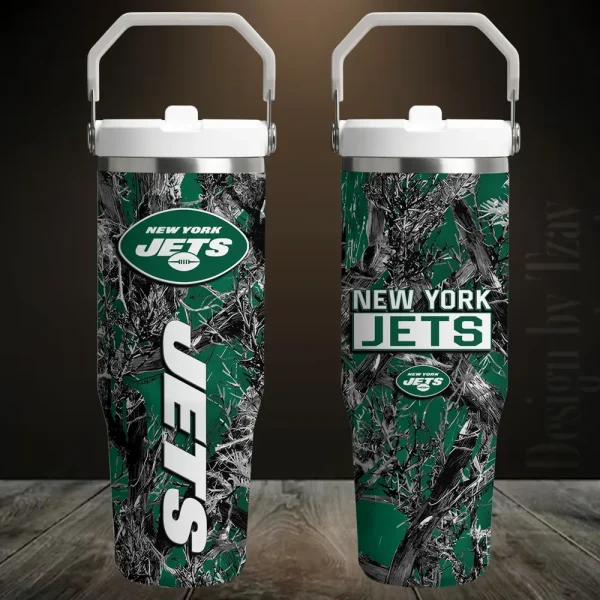 New York Jets Edition Sport Fan Gift Flip Straw 30oz Tumbler AZFST115