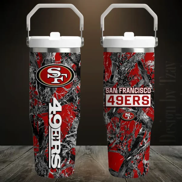 San Francisco 49ers Edition Sport Fan Gift Flip Straw 30oz Tumbler AZFST119