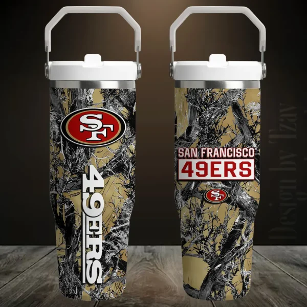 San Francisco 49ers Edition Sport Fan Gift Flip Straw 30oz Tumbler AZFST120