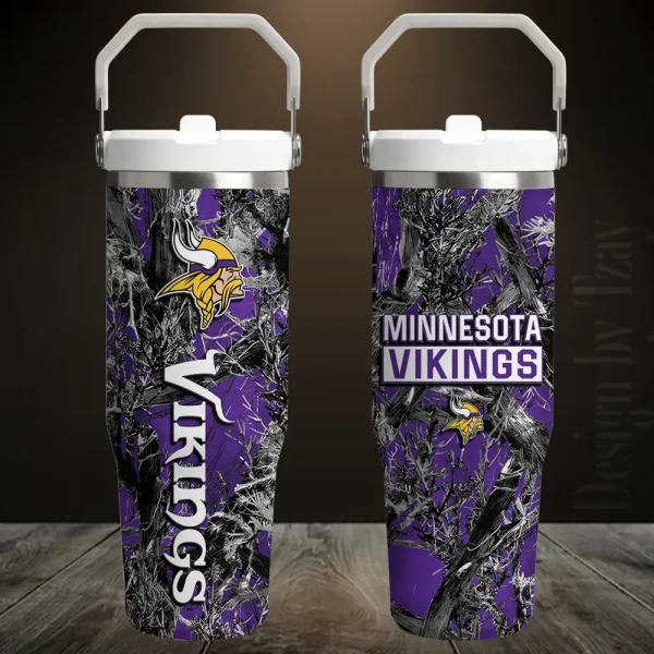 Minnesota Vikings Edition Sport Fan Gift Flip Straw 30oz Tumbler AZFST111