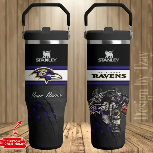 Baltimore Ravens Edition Sport Fan Gift Flip Straw 30oz Tumbler AZFST131