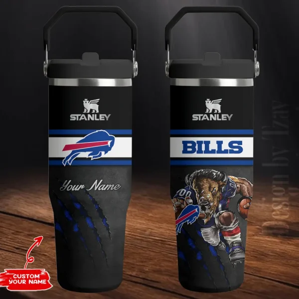 Buffalo Bills Edition Sport Fan Gift Flip Straw 30oz Tumbler AZFST132