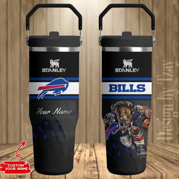 Buffalo Bills Edition Sport Fan Gift Flip Straw 30oz Tumbler AZFST132 - Image 2