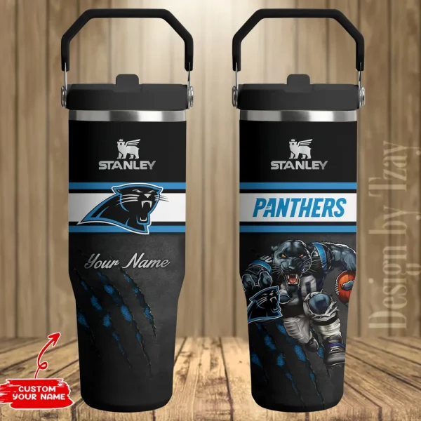 Carolina Panthers Edition Sport Fan Gift Flip Straw 30oz Tumbler AZFST133 - Image 2