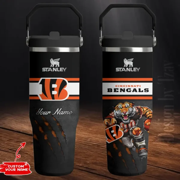 Cincinnati Bengals Edition Sport Fan Gift Flip Straw 30oz Tumbler AZFST135