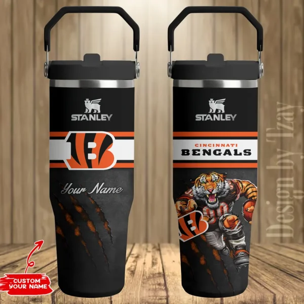 Cincinnati Bengals Edition Sport Fan Gift Flip Straw 30oz Tumbler AZFST135 - Image 2